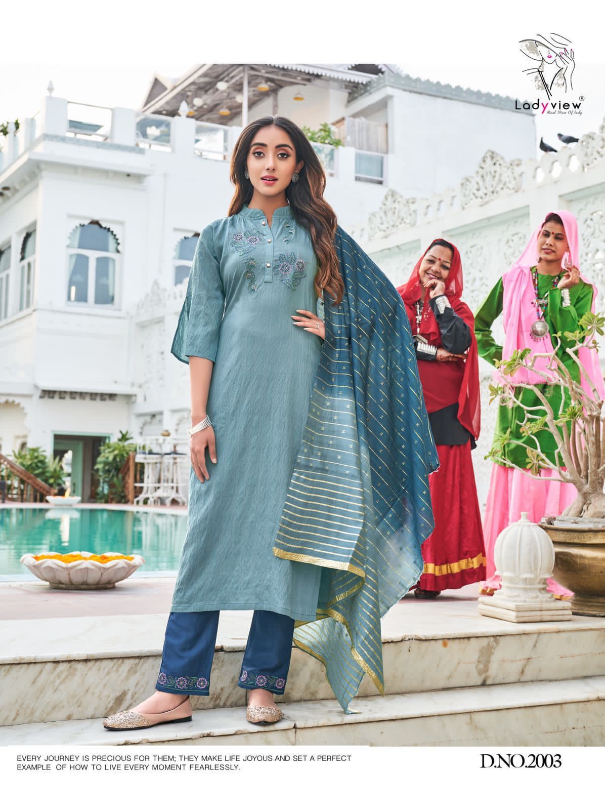Ladyview Sundra Vol 2 Designer Embroidery Readymade  Top Bottom With Duptta Catalog