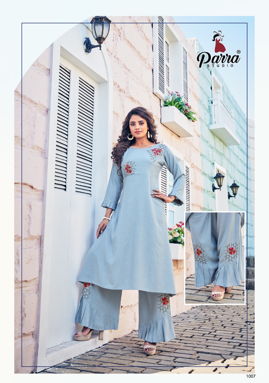 Parra Studio Angelina Vol 1 Casual Wear Lilan Viscose  Kurti With Bottom  Catalog