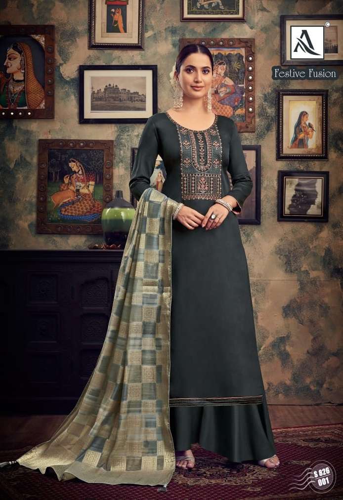 Alok Festive Fusion Catalog Designer Wear Pure Jam Cotton Dress Materials