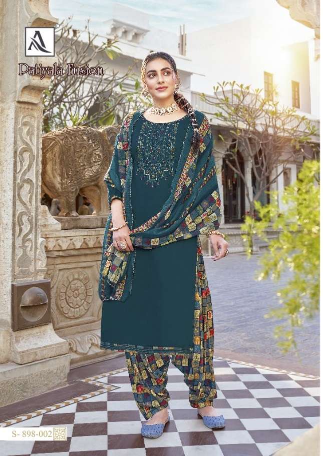 Alok Patiyala Fusion Catalog Designer Wear Ladies Dress Materials