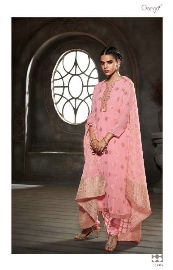 Ganga Nest New Catalog Georgette Designer Dress Materials