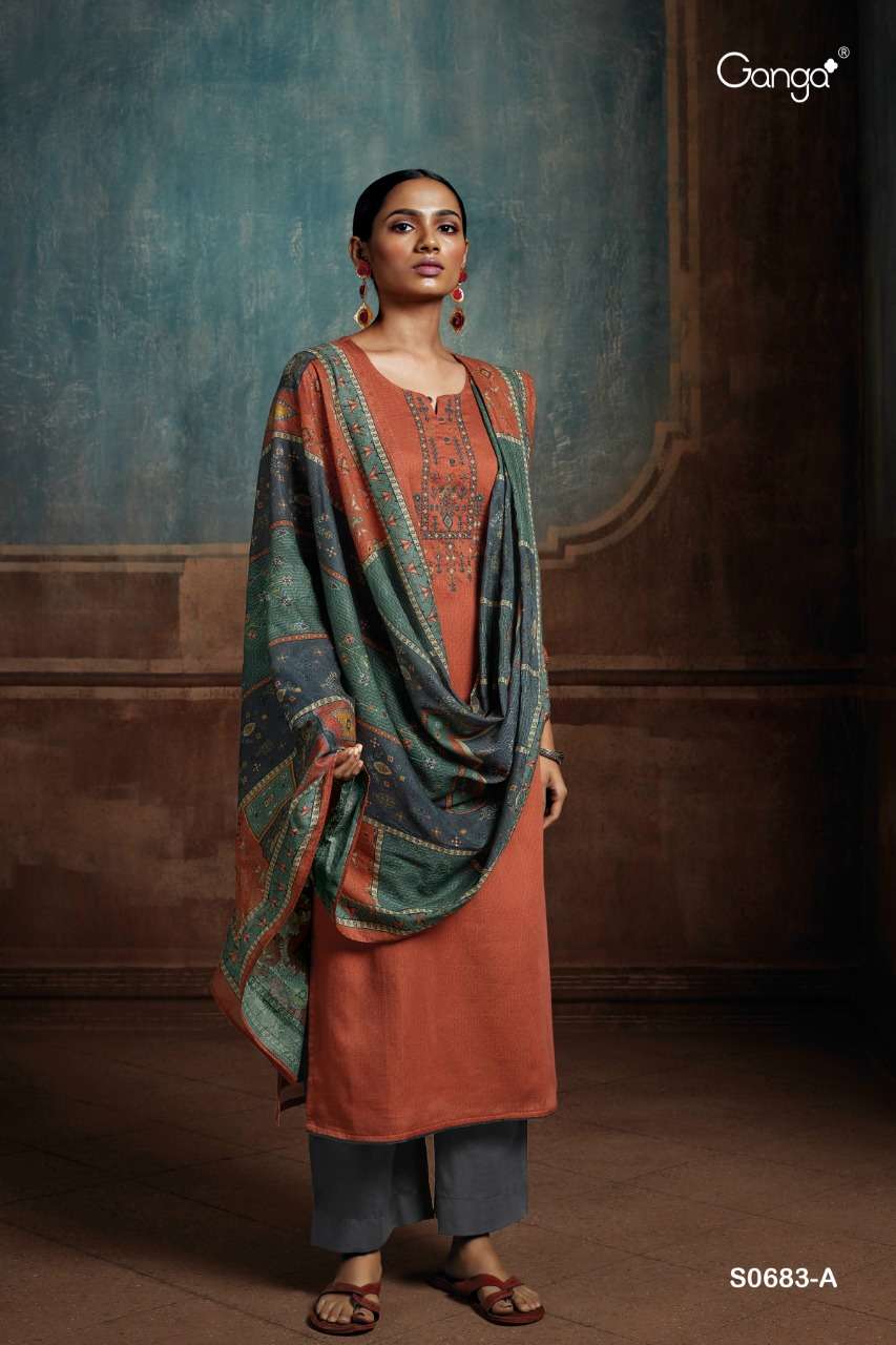 Ganga Tansy Catalog Latest Party Wear Embroidery Dress Materials