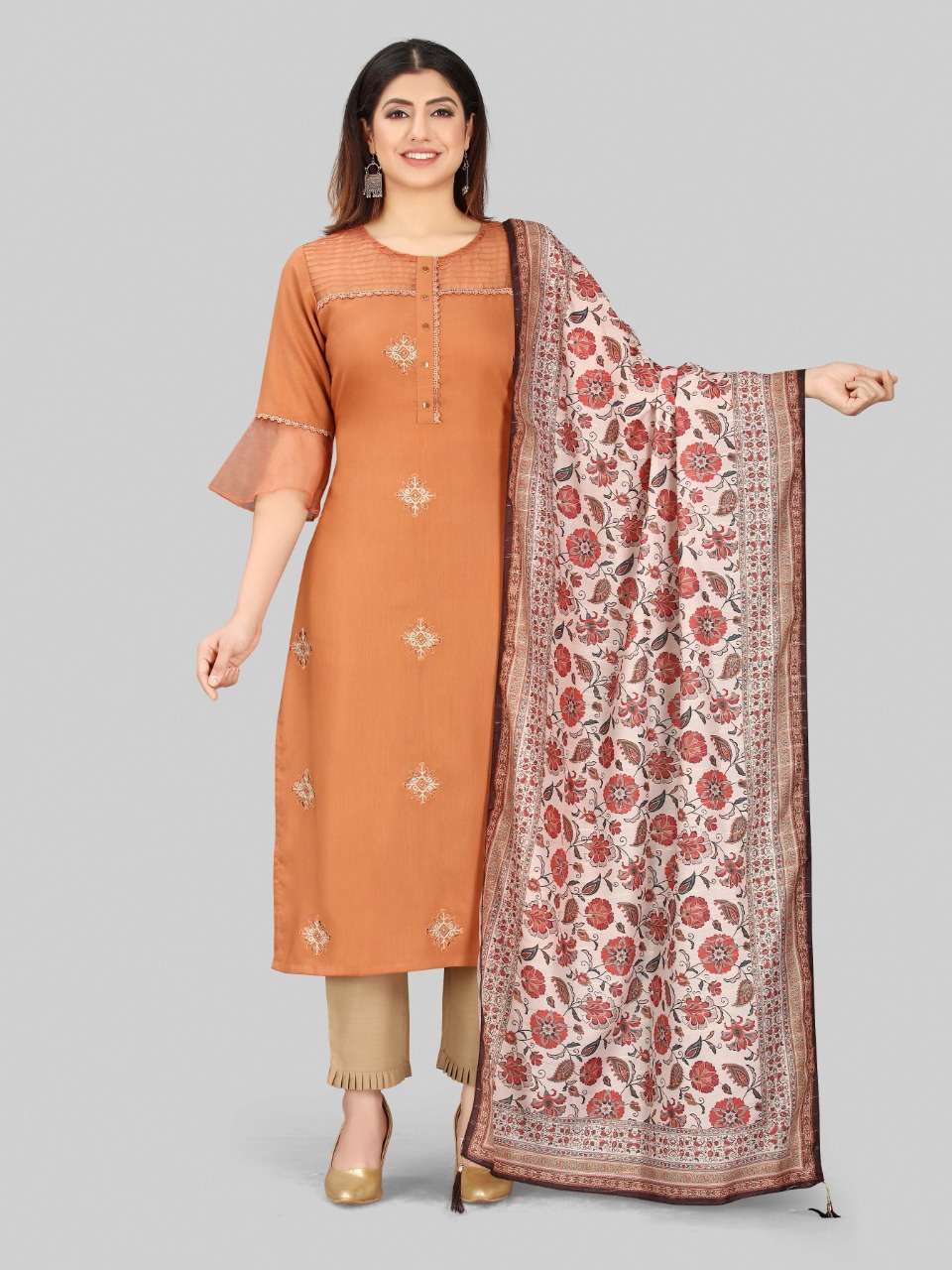 Heeposh  HPSKSD-82 Festive Wear Viscose Silk Top Bottom with Dupatta