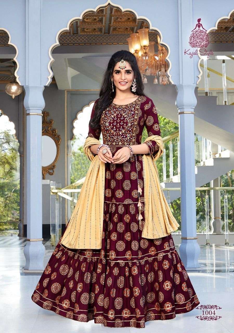 Kajal Style Fashion Hirva Vol 1 catalog  Designer Gown Style With Dupatta 