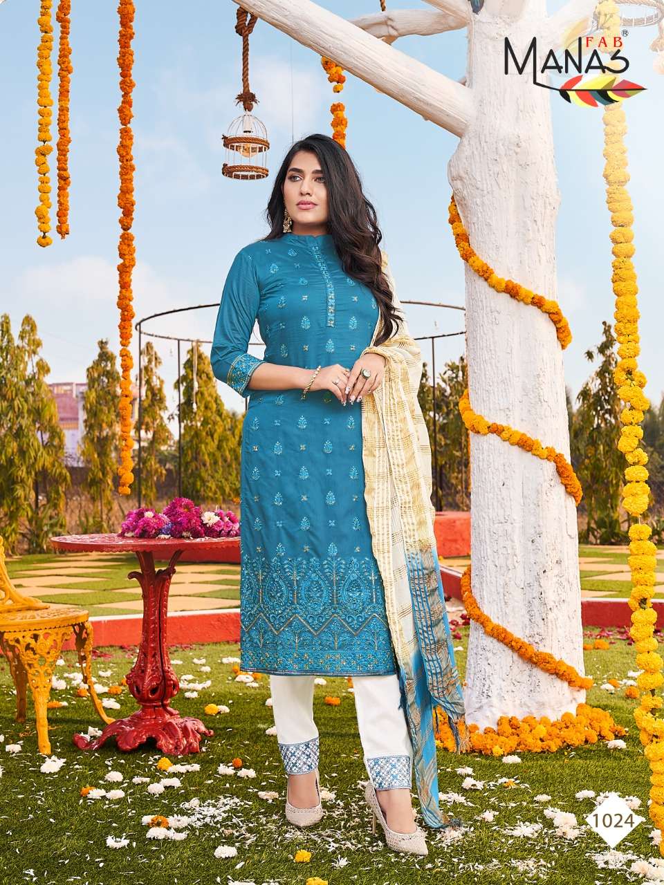 Manas Lucknowi  vol 4  catalog  Designer Festive Wear Readymade Top Bottom with Dupatta 