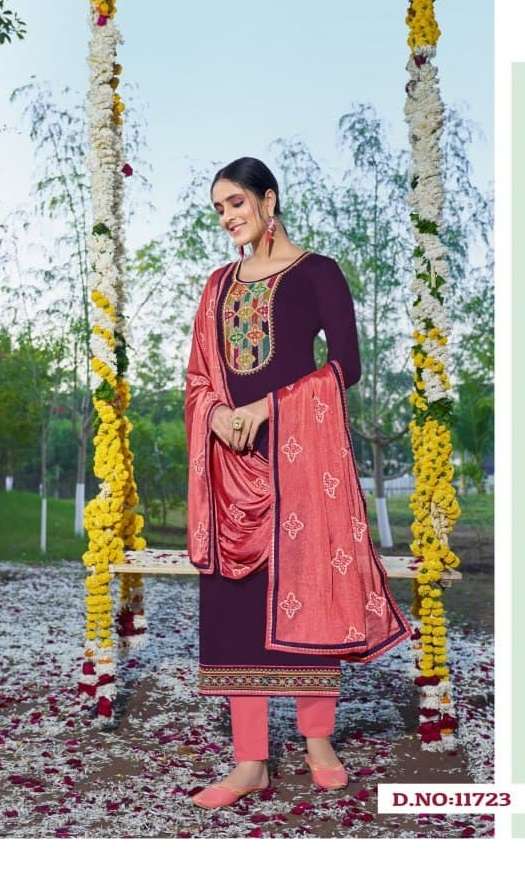 Panch Ratna Khyati Jam Satin Festive Wear Dress Material 