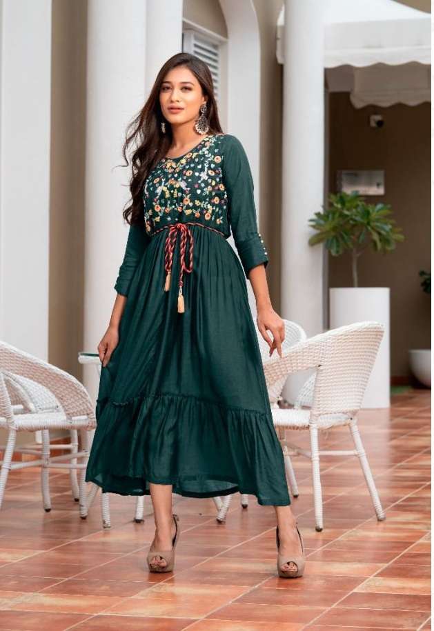Psyna Precious Vol 3 Catalog Designer Long Embroidery Kurtis