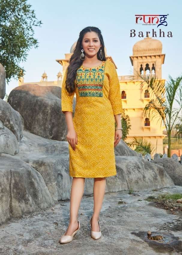 Rung Barkha Catalog Daily Wear Straight Cut Kurtis