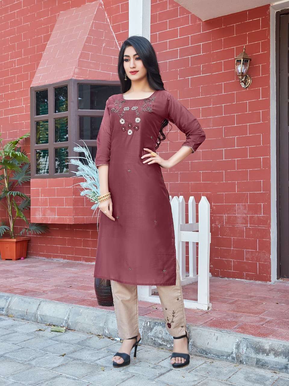 silk designer kurti