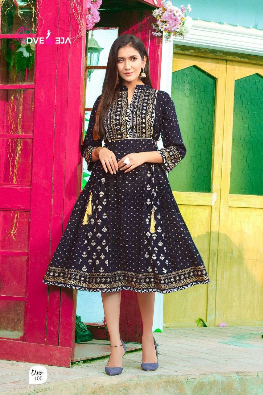 EKDAYA Latest Design Printed Anarkali Tunic Tops / Short Kurti For Women's  and Girls