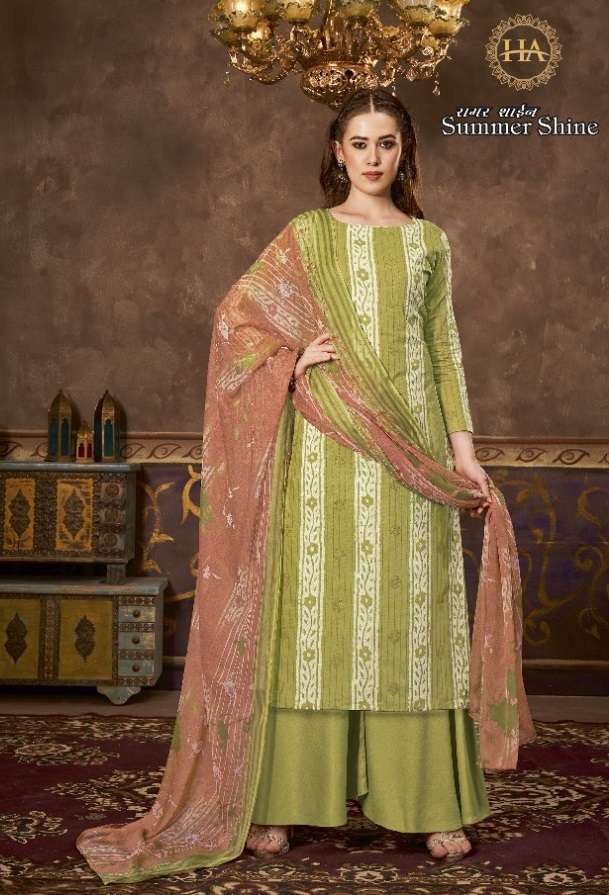 Harshit Summer Shine Catalog Pure Cotton Designer Wear Women Dress Materials