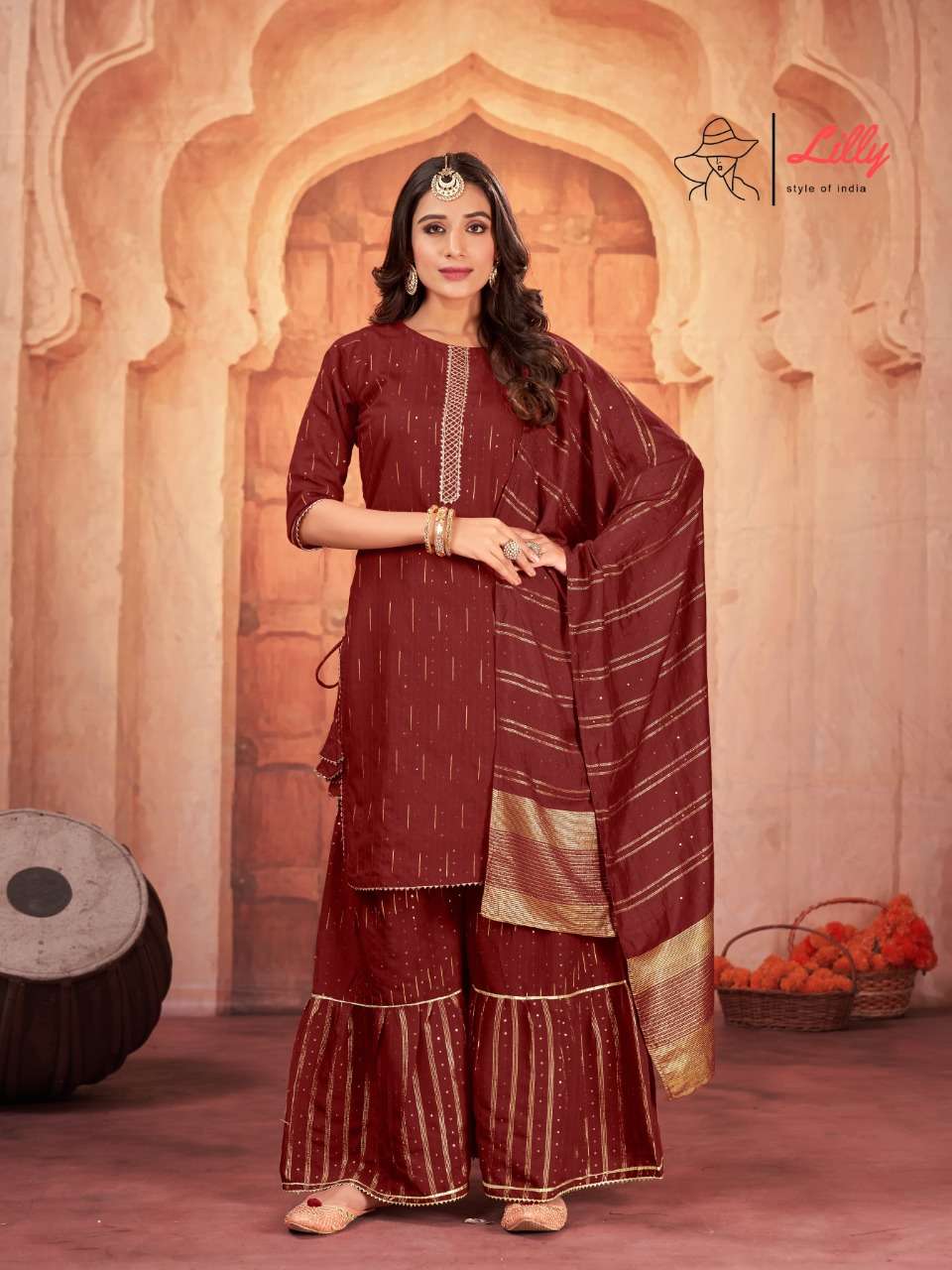 Lilly Tarang catalog  Designer Festive Wear Kurti Sharara With Dupatta 