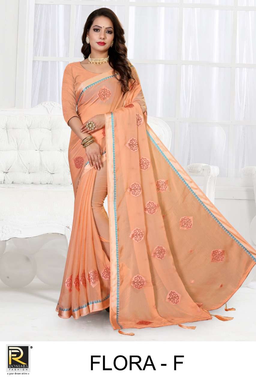 Ronisha Flora Catalog Daily Wear Chiffon Printed Sarees