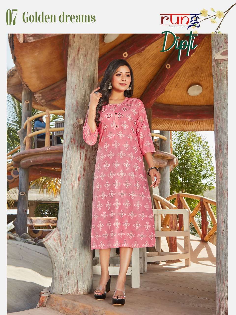 Rung Dipti Catalog Regular Wear Straight Printed Kurtis Wholesale
