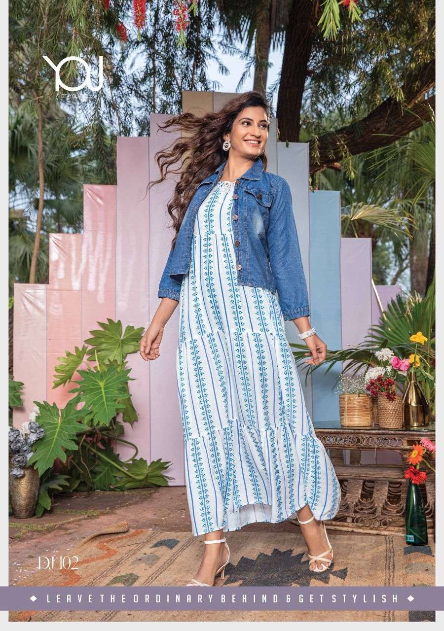 Aggregate more than 182 ethnic kurti with denim jacket super hot