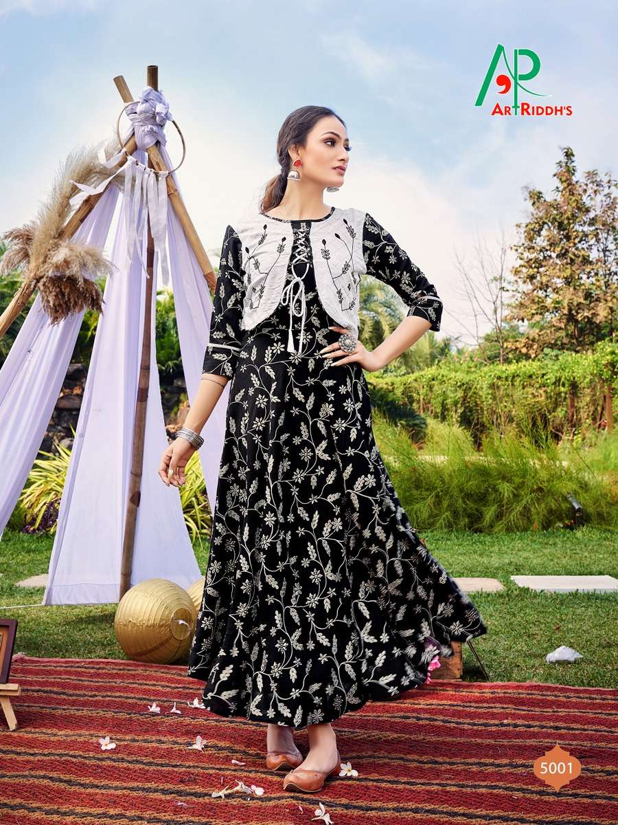 Embroidered Long Flair Kurti With Jacket at Best Price in Surat  H K  Fashion