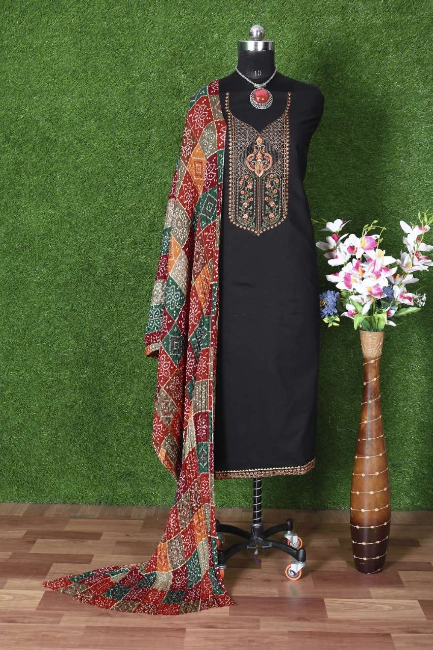 Bipson Sunehari 1011 Catalog Designer Wear Pure Cotton Embroidery Unstitched Dress Materials 