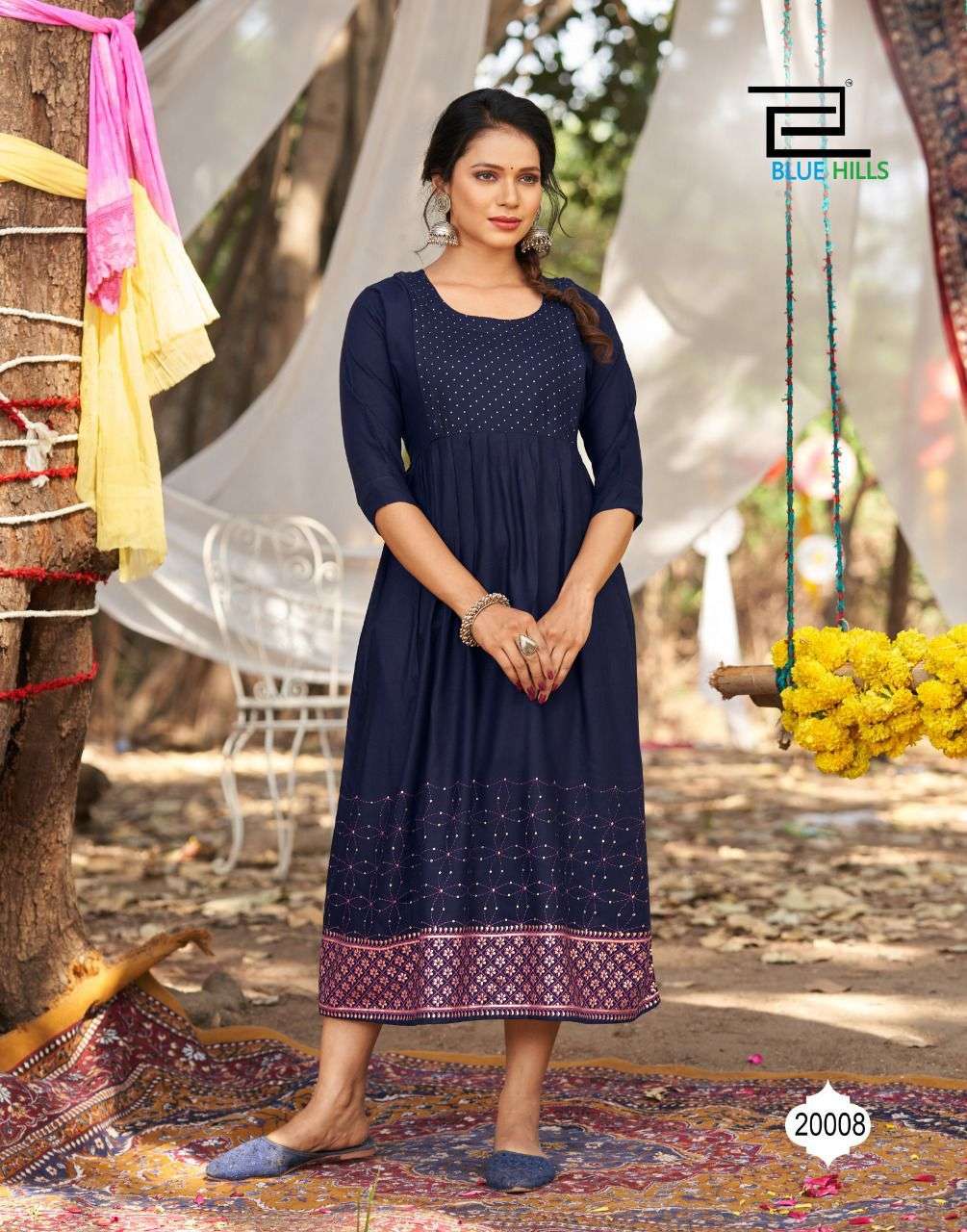 Blue Hills Trend Vol 25 Catalog Party Wear Long Anarkali Kurtis