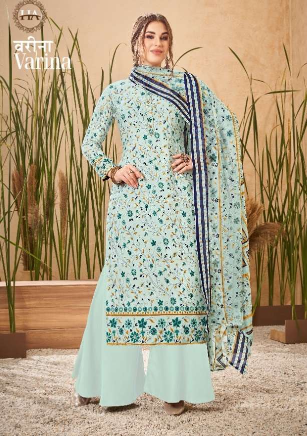 Harshit Varina Catalog Fancy Wear Pure Viscose Silk Ladies Dress Materials