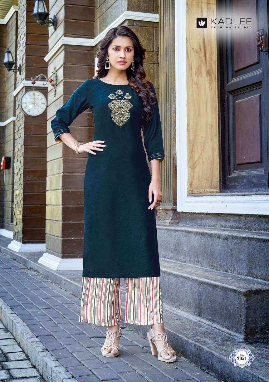 women gold print kurti pant with dupatta set || Party wear kurti pant set  with dupatta - aarav collection - 3406584