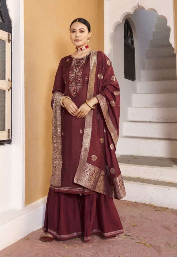 Kalaroop Avira Catalog Exclusive Wear Embroidery Readymade Sharara Suits
