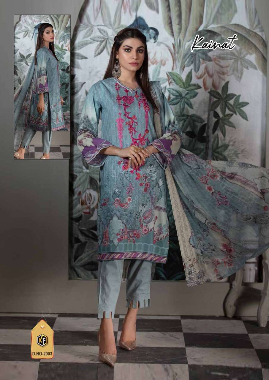 Keval Fab Kainat Luxury Lawn Collection Vol 2 Catalog Summer Wear Karachi Cotton Printed Dress Materials 
