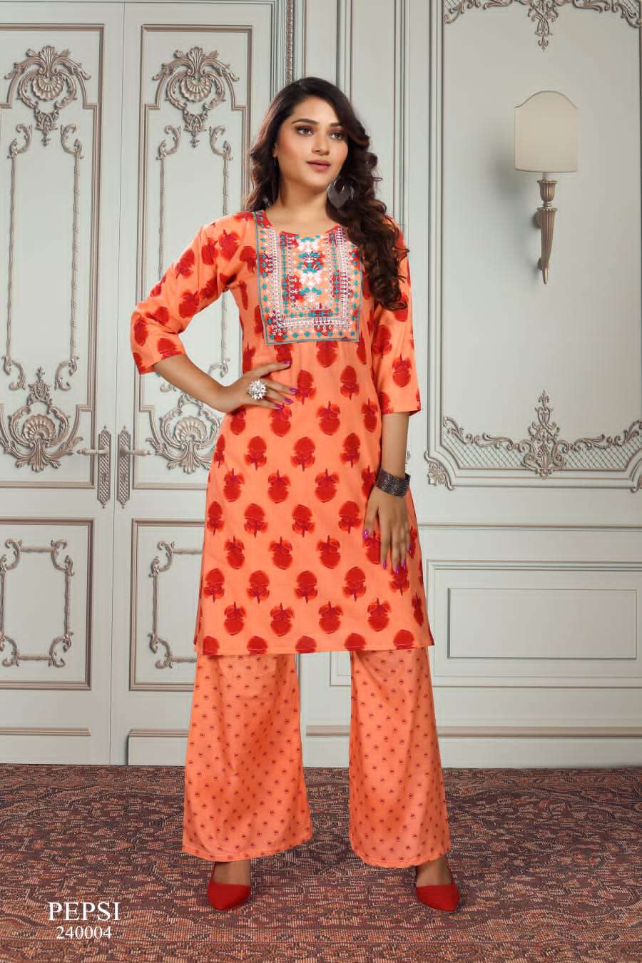 Fully Stitched Indian Handmade Wedding Party Wear Printed Kurti Palazzo  Dupatta | eBay