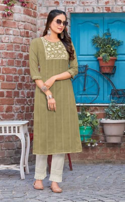 Rangoon Zaara Catalog Fancy Wear Pure Cotton Embroidery Kurtis 
