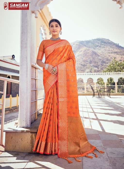 Sangam Aahana Silk Catalog Traditional Wear Banarasi Silk Sarees 