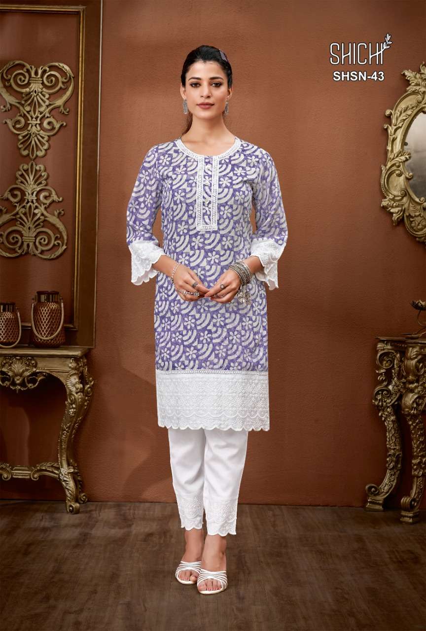 Shichi Sana Catalog Stylish Designer Wear Pure Viscose Kurti With Pent 