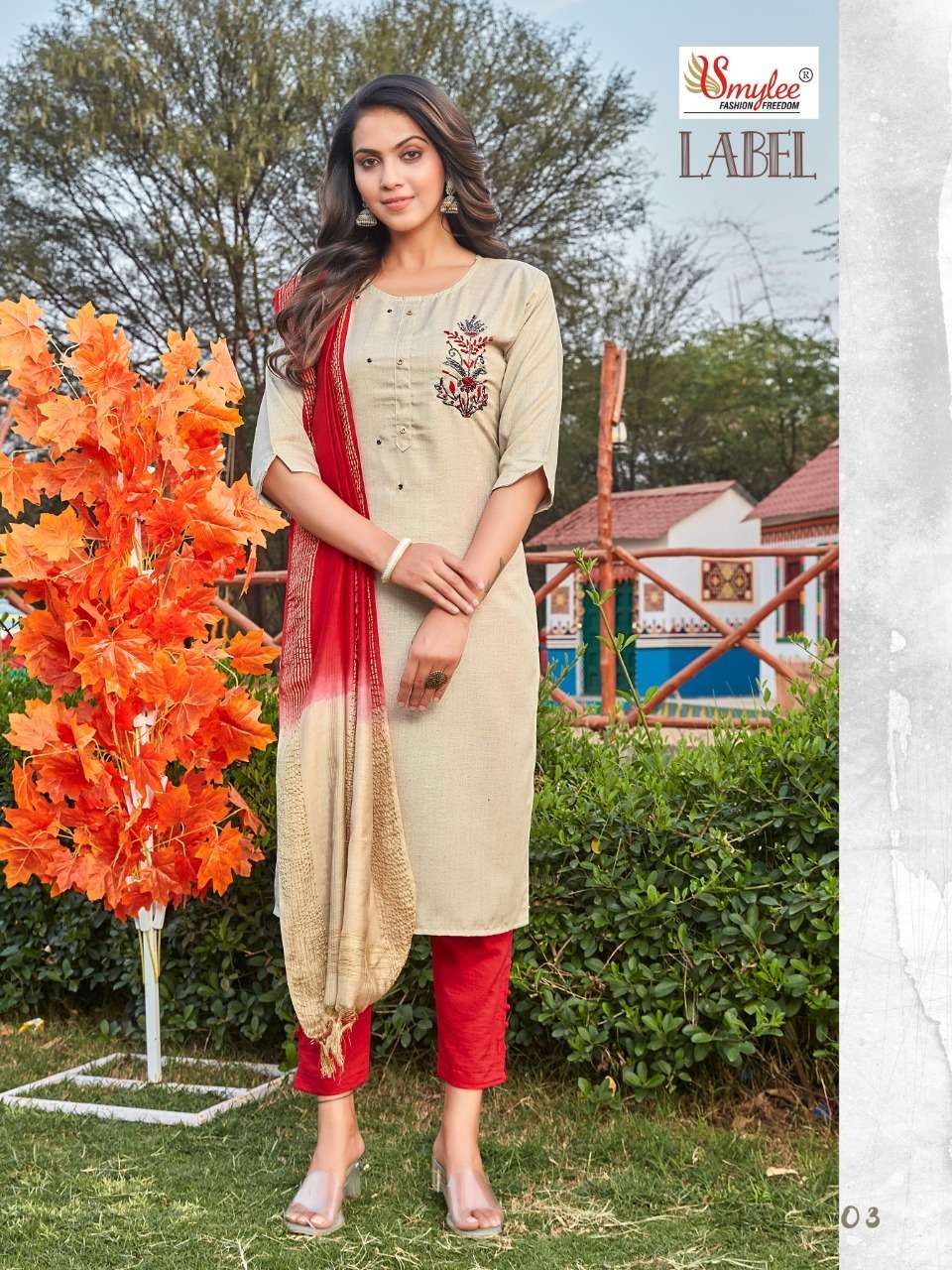 Smylee Label Catalog Exclusive Wear Cotton Readymade Top Bottom Dupatta 