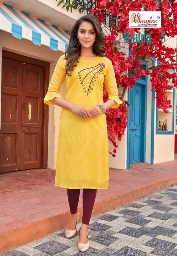 Smylee Mandy Vol 5 Catalog Casual Wear Silk Handwork Kurtis