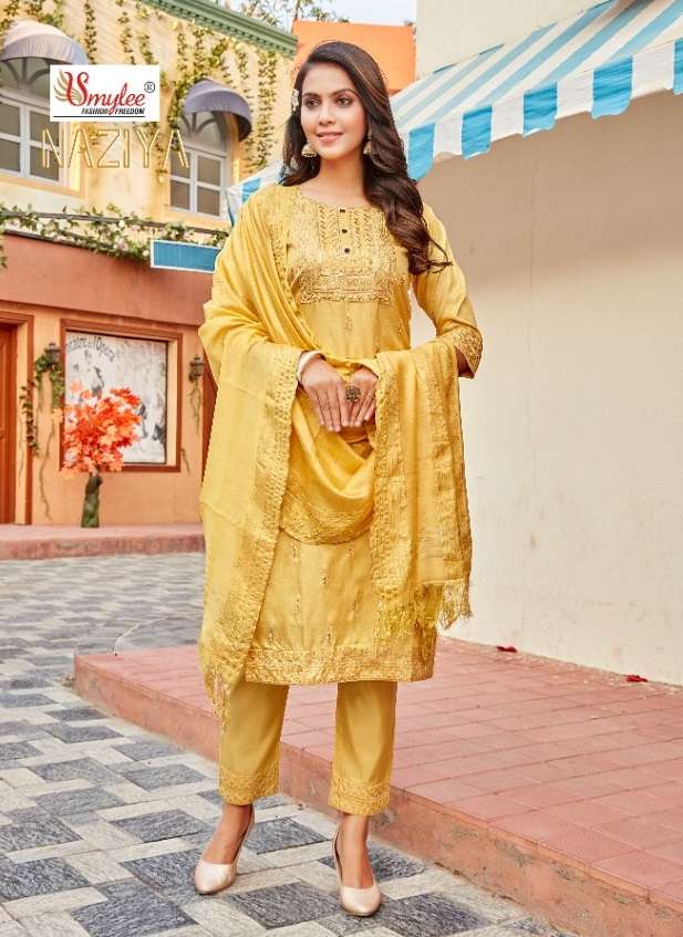 Smylee Naziya Catalog Festive Wear Readymade Top Bottom Dupatta 