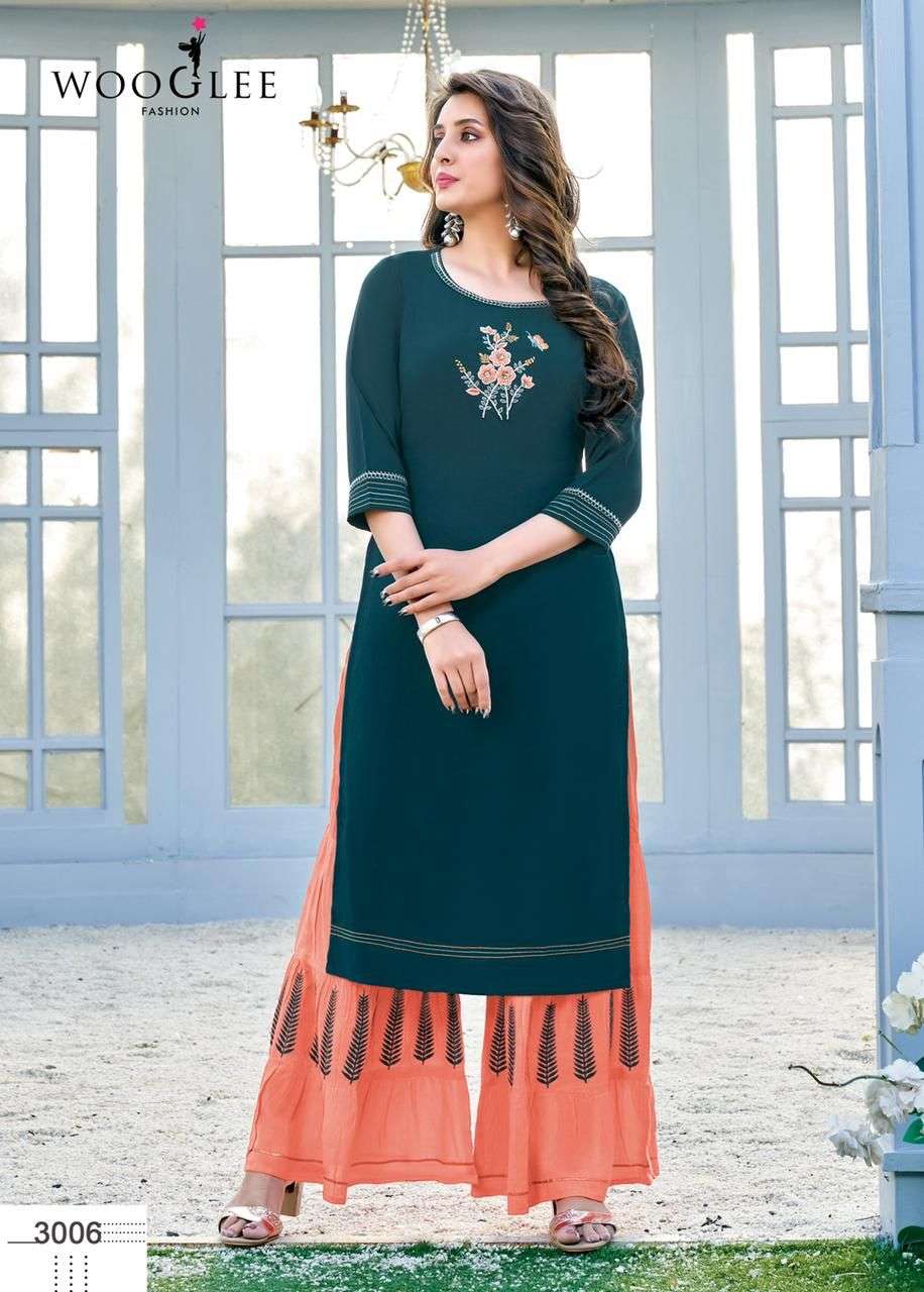 Wooglee Sunshine Catalog Exclusive Wear Kurti With Sharara 