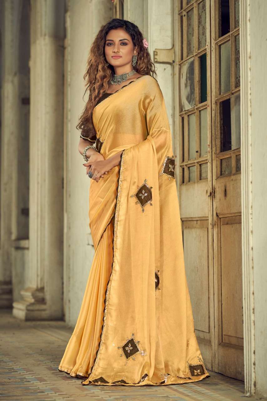 Ynf Khrisha Chiffon Catalog Traditional Wear Chiffon Embroidery Work Saree Wholesale Rate In Surat 