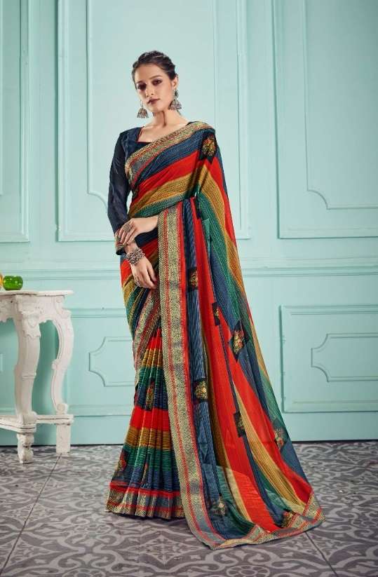 Ynf Traditional Georgette Catalog Regular Wear Georgette Printed Sarees 
