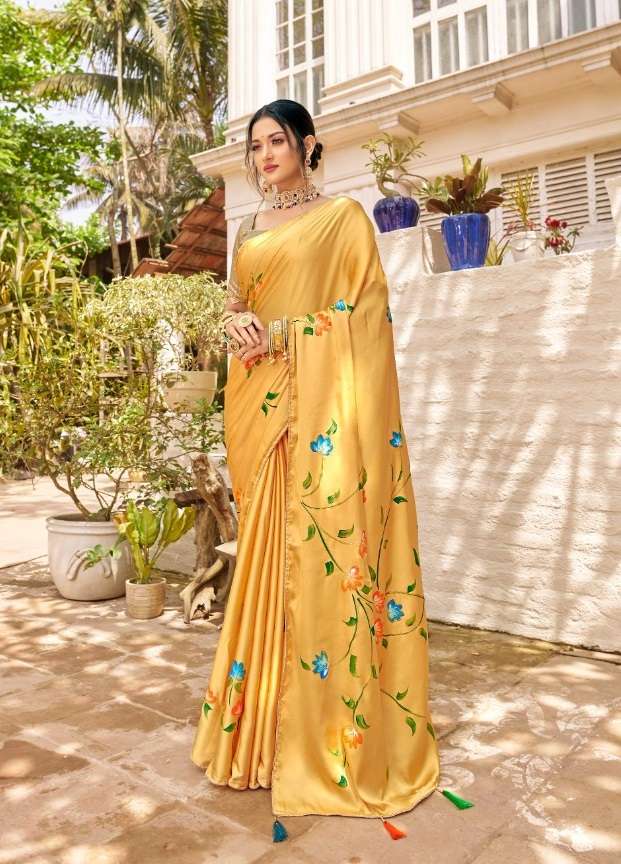 Buy Mustard Yellow Silk Saree online-Karagiri – Karagiri Global