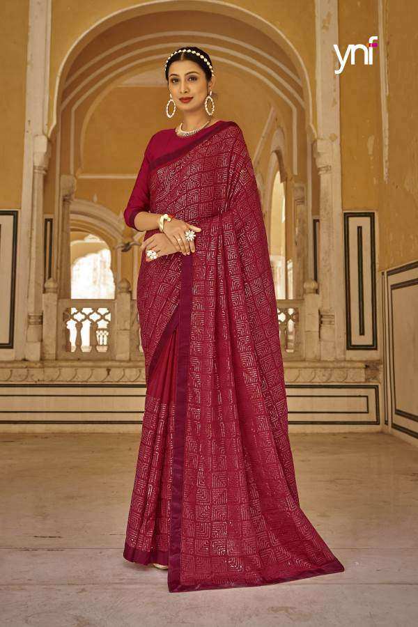 Ynf Malaika Catalog Fancy Wear Chiffon Sarees Wholesale Rate 