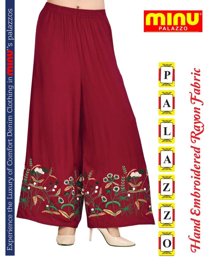 Minu Rayon Embroidered Palazzo-6P Catalogue