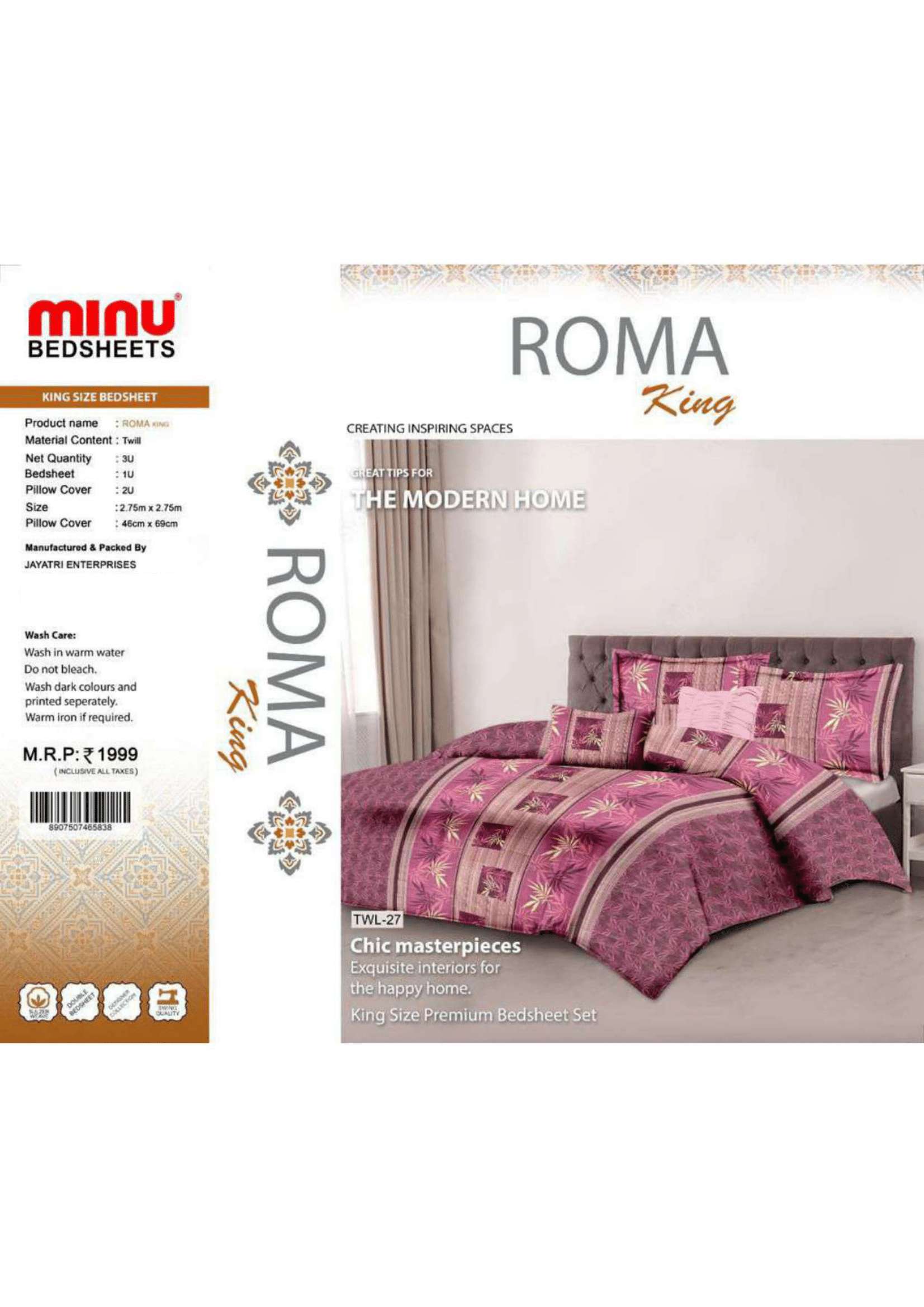 Minu Satin Roma king Bedsheet-13P Catalogue