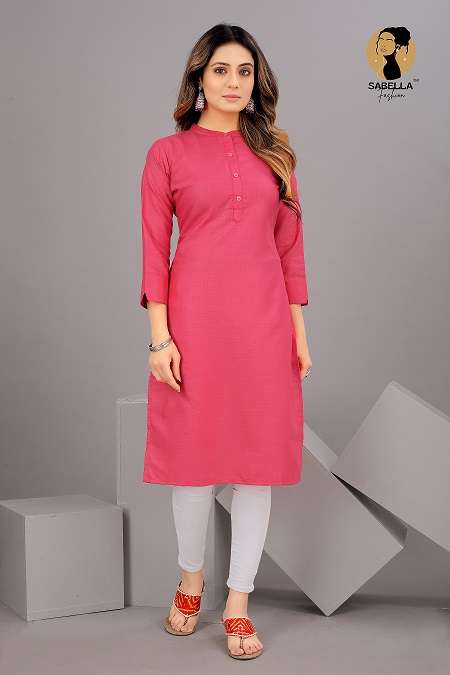 Rani pink cotton Kurti