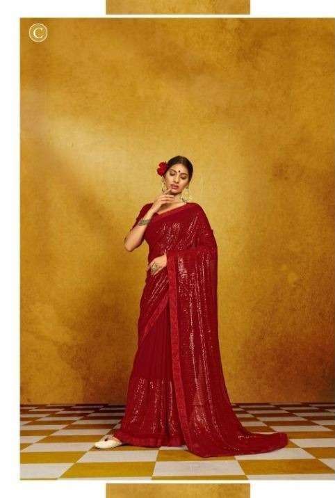 YNF ADANI GEORGETTE SEQUENCE DESIGNER SAREE COLLECTION