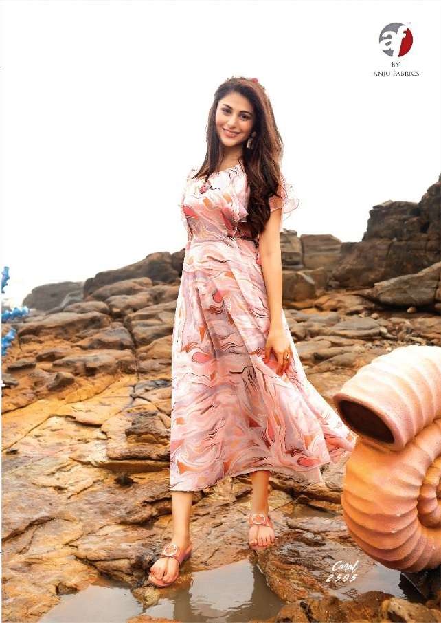 Anju Fab Launching Coral Western Kurtis catalogue