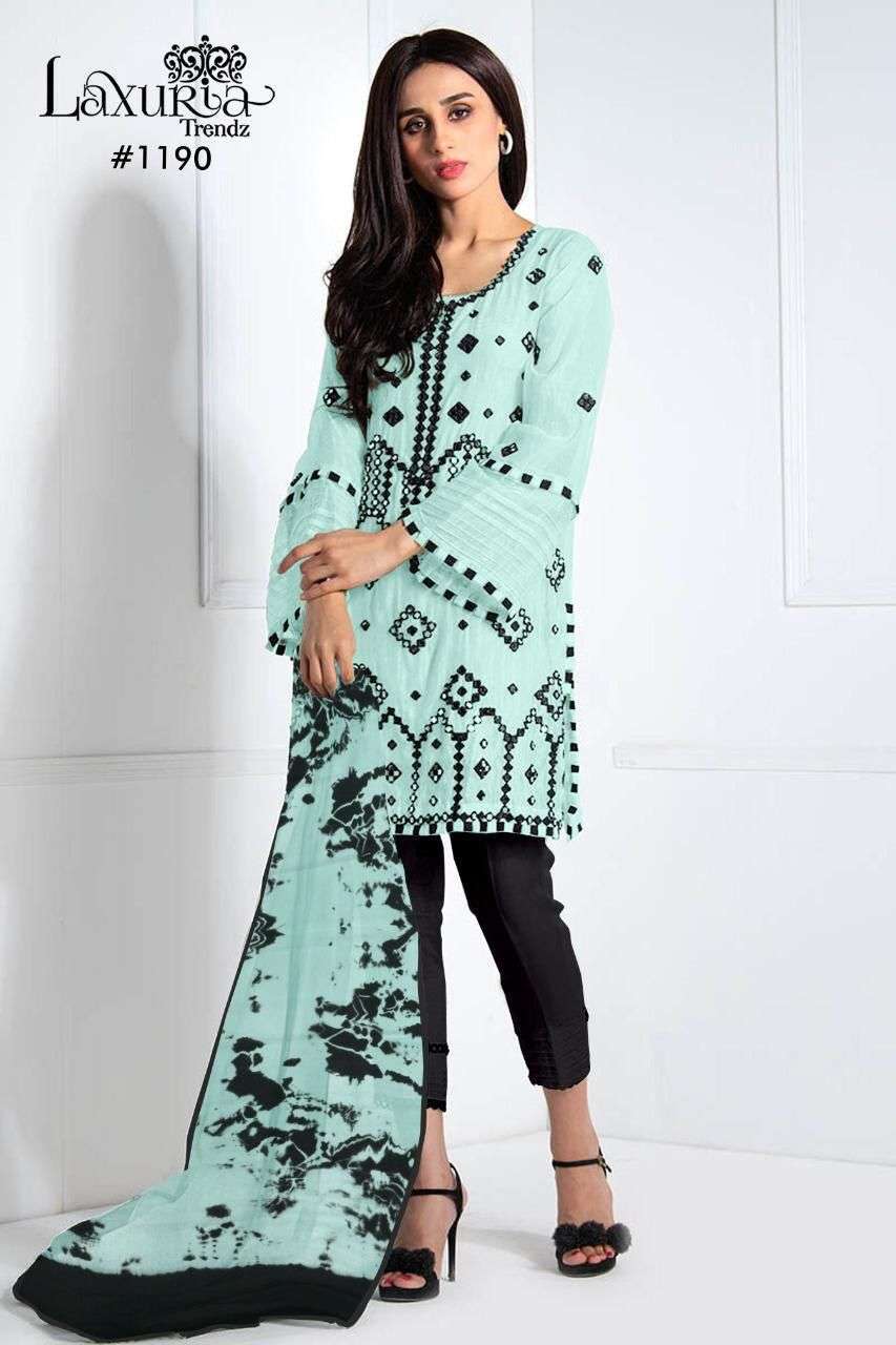 Laxuria Trendz D No 1280 Fox Georgette With Beautiful Designer Pakistani  Kurti Combo Set Wholesaler Surat