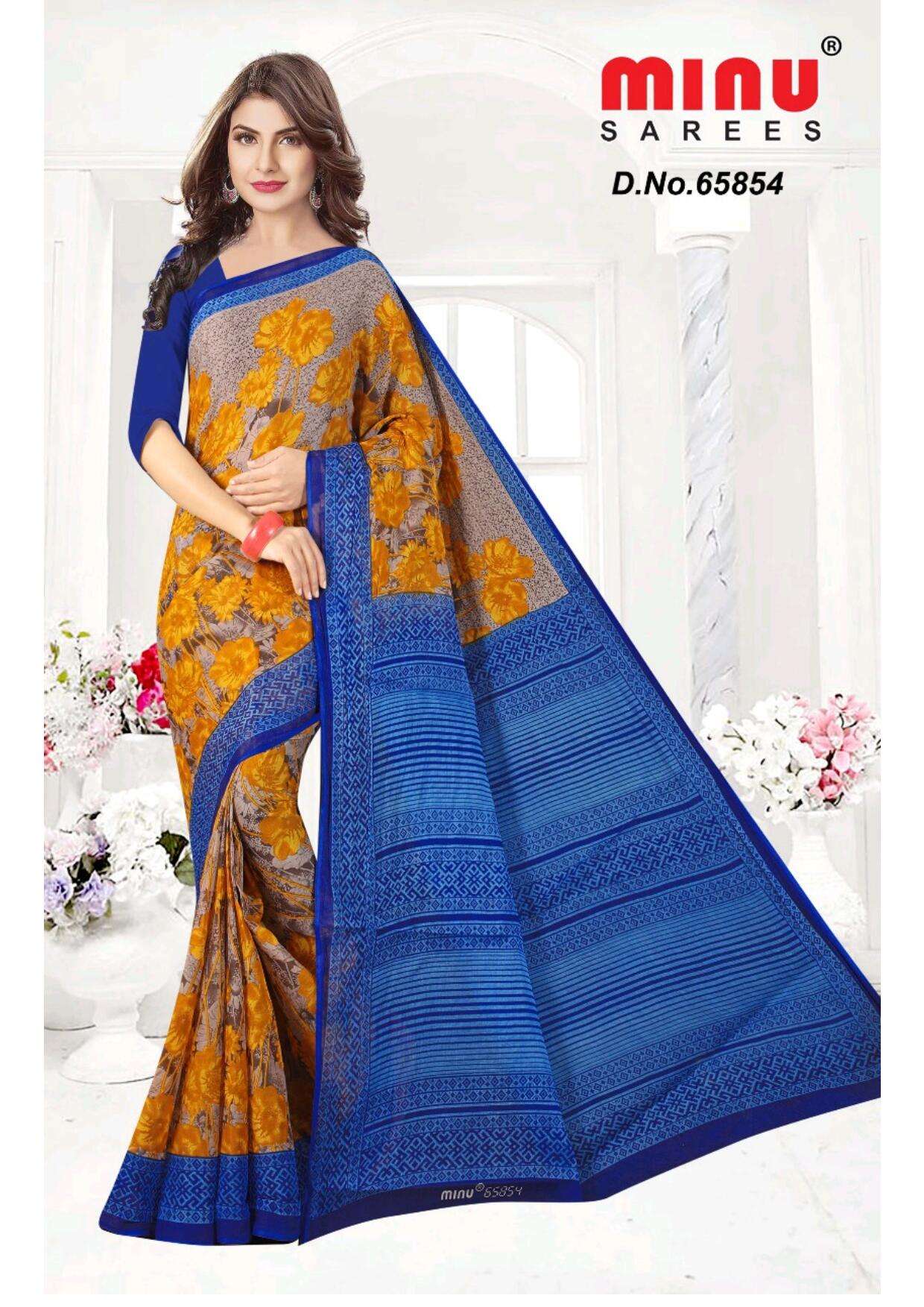 Menu cotton top saree