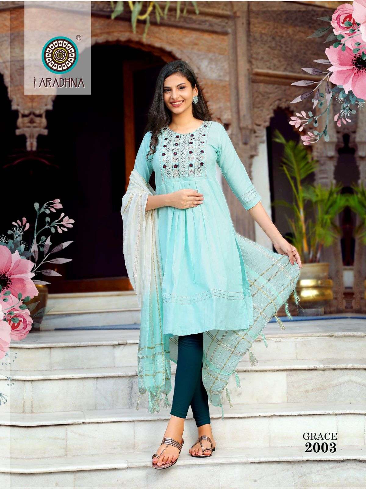 Aradhna Grace Vol 2 Catalog Designer Cotton Kurti With Dupatta