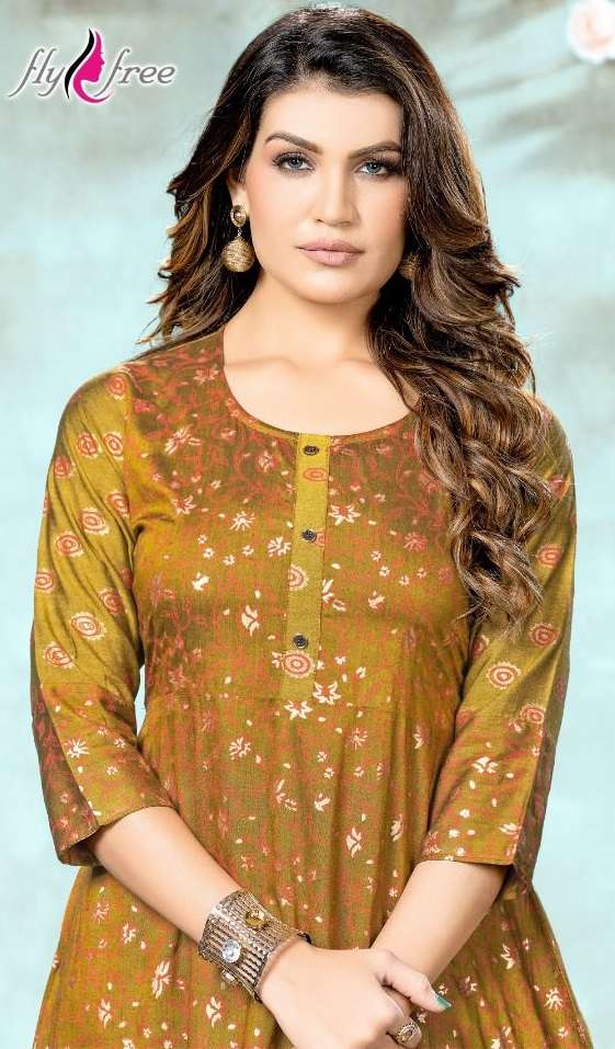 Fly Free Rohini Vol 1 Catalog Black Rayon Anarkali Kurtis