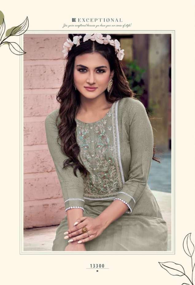 Kalaroop Jaggi Catalog Rayon Embroidery Fancy Kurtis