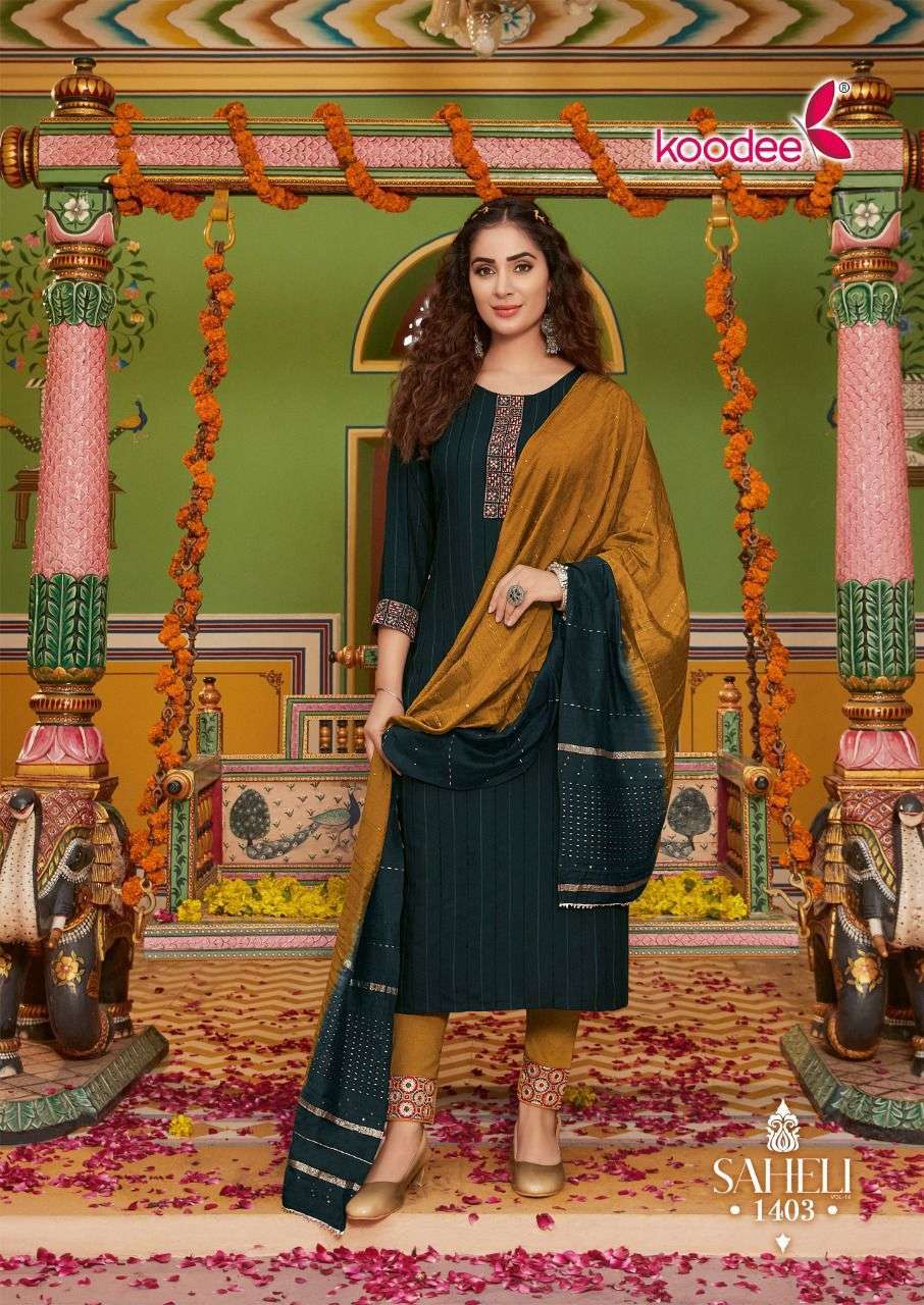 Koodee Saheli Vol 14 Catalog Festive Wear Ready Made Dress Materials