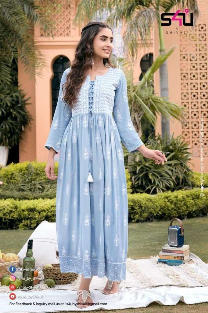 S4u Lucknowi Catalog Gown Style Kurtis